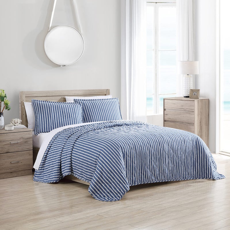 Stone Cottage - King Quilt Set, Reversible Cotton Bedding with Matching Shams, Ideal Bedding Set (Willow Way Indigo, King) - Image 4